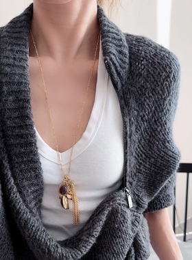 马年项链多种戴法吊坠可拆卸组合毛衣链长项链马链NEGIc 0712