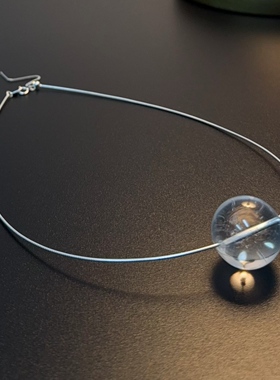 白水晶纯银项链小众简约925银饰颈圈choker NEAgS 0736