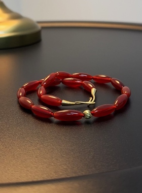 红玛瑙项链多种戴法复古新中式珠串颈链NEGlc 0703