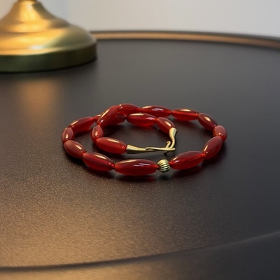 红玛瑙项链多种戴法复古新中式珠串颈链NEGlc 0703