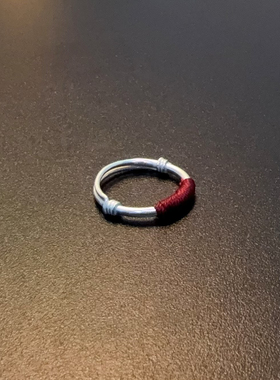 新年红色戒指小指环999纯银指圈红绳饰品RIAus 0489