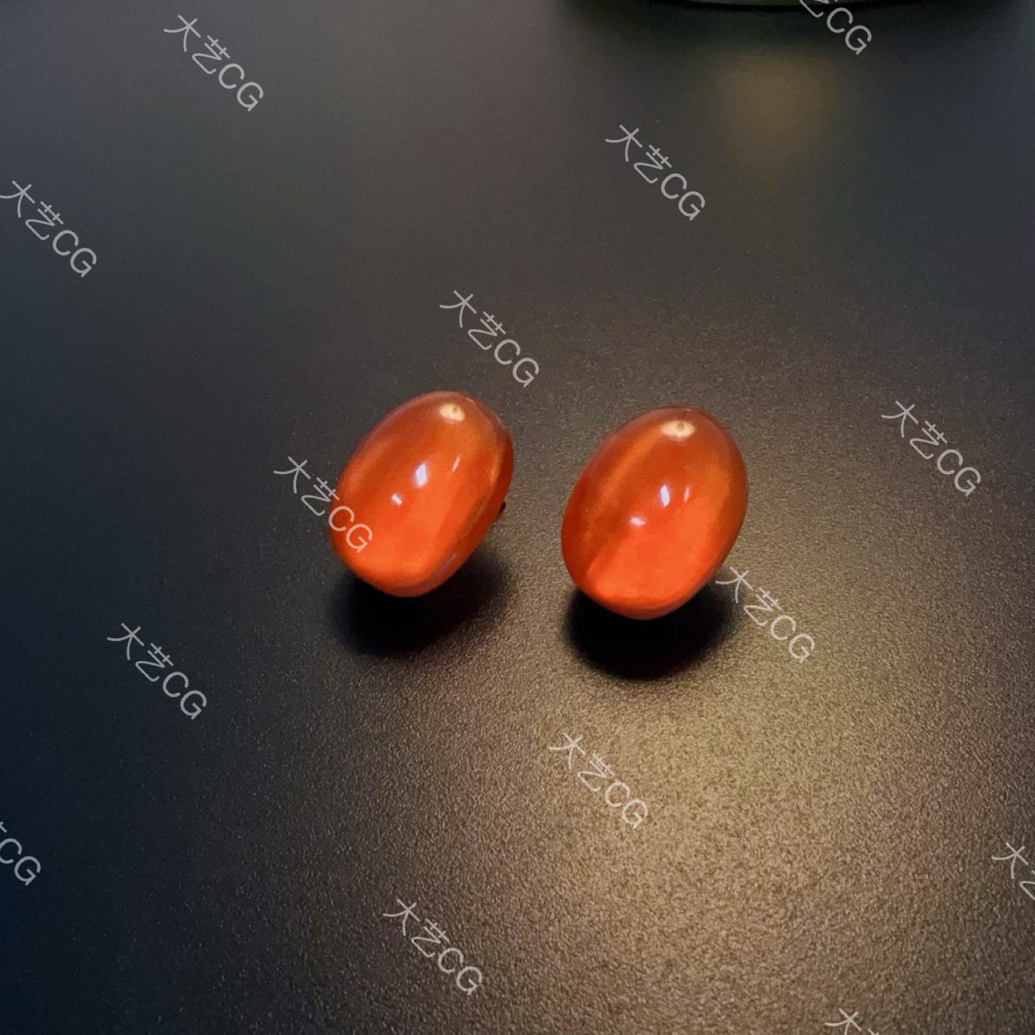 时尚彩色耳环夏日多巴感透明橙色简约复古耳饰椭圆小众高级配饰