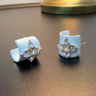 白色耳环复古风C圈耳饰EDGlc 0325