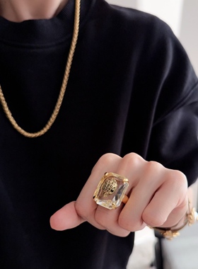 复古风大戒指超闪小众项链气场指环RIAIg 0481