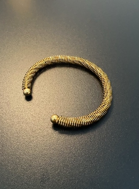 金色复古手镯小众vintage简约饰品中古风手环