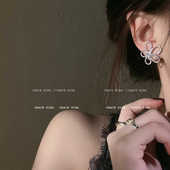 蹦迪款 潮耳饰女韩国气质网红花型显瘦闪钻耳钉 耳环2024新款