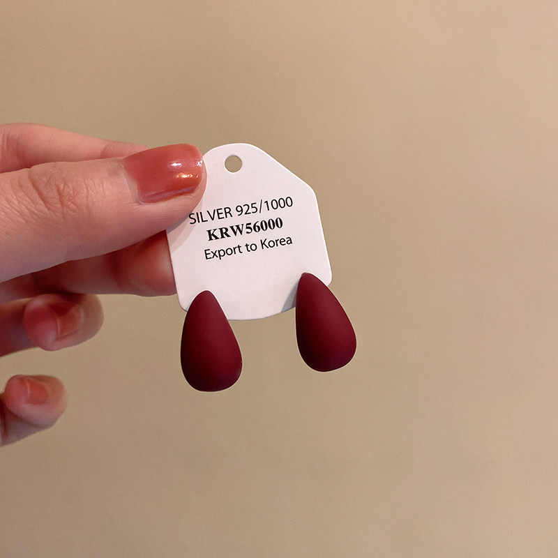 小众复古红色水滴耳钉女简约高级感气质耳环2026新爆款耳饰,饰品/流行首饰/时尚饰品新,耳钉,淘宝优惠券,粉丝福利购,淘宝优惠卷