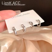 四件套耳环圈圈耳扣简约百搭冷淡风耳饰学生素耳圈高级精致耳钉女