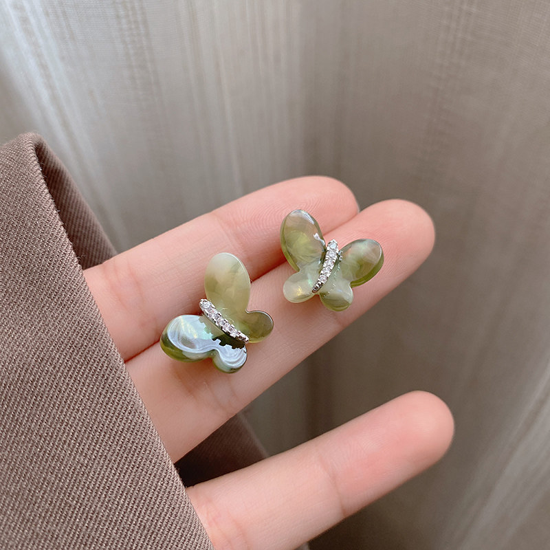 花迹绿野仙踪~蝴蝶耳钉2024春夏森系小清新耳环简约气质mini耳饰