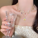 小众高级感锁骨链时尚 彩色西太后土星锆石项链女2025新款 轻奢配饰
