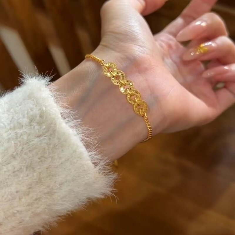 新中式碎冰冰五帝钱币手链女款轻奢小众精致高级感蛇年本命年礼物