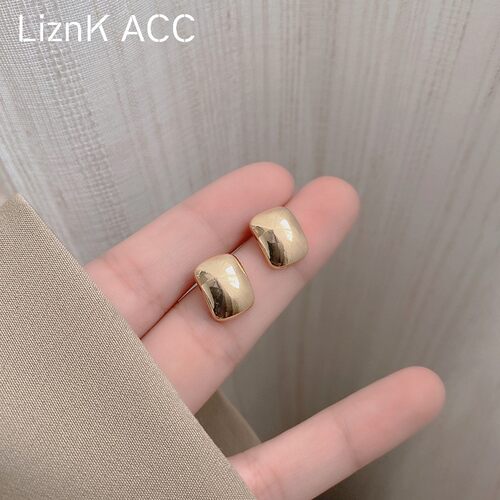几何小方块耳钉liznk金属