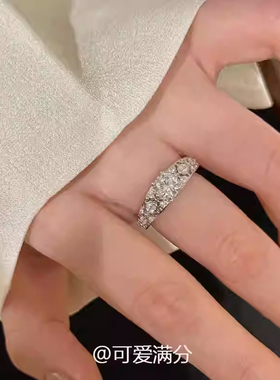 超闪！银色布布拉提蕾丝钻戒女小众设计布布风高级感锆石戒指送礼