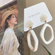 圆脸显瘦亚克力安娜同款 耳钉不规则港风高级感耳环女小众独特耳饰