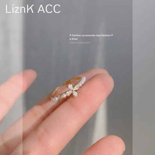 Tide, изысканное дизайнерское модное кольцо с камнем с цирконом, изысканный стиль, легкий роскошный стиль, тренд сезона, на указательный палец, популярно в интернете