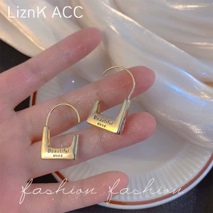 潮小众设计感高级网红耳环女夏季 s925银针独特锁头耳钉2022年新款