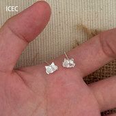 时尚 轻奢超闪猫咪耳钉简约锆石高级感耳环轻奢甜美小巧百搭耳饰