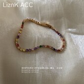 彩色锆石多巴胺手链女简约时尚 气质手饰 小众设计感闺蜜链百搭个性