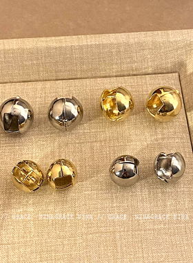 韩国fever同款金属圆球耳扣耳环小众设计耳钉2025年新款潮耳饰女