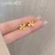金色花朵耳钉女小众2023新爆款 小众设计高级感复古轻奢耳环耳饰