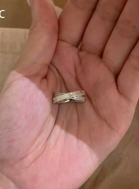 超闪星芒小双环戒指女轻奢高级感食指戒vintager中古指环小众设计