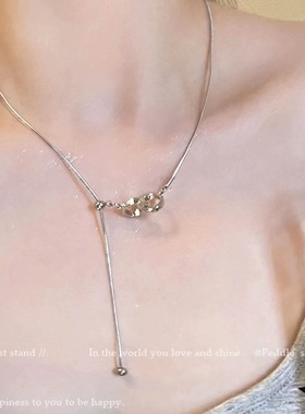 环扣流苏钛钢项链女轻奢小众高级感锁骨链2025新款毛衣链装饰配饰