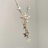 复古做旧星星流苏长款 项链女波西米亚小众个性 毛衣链甜酷百搭配饰