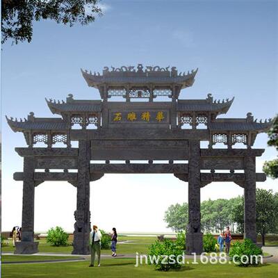 墓地石雕楼门图片大全湖北祠堂石楼门哪里卖广东石头楼门多少钱