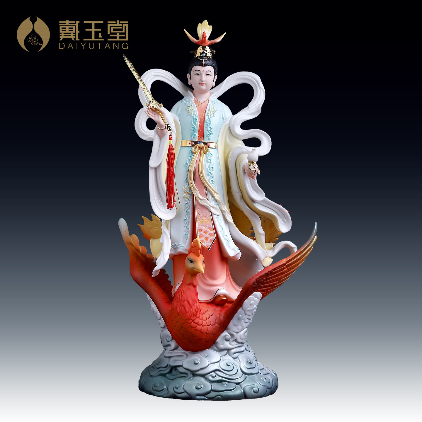 踏凤九天玄女神像九天圣母娘娘