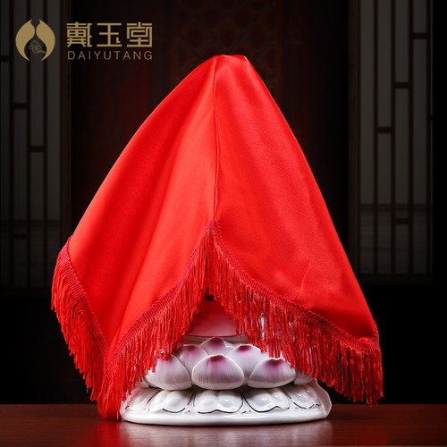 佛像红布流苏款盖布盖头包裹遮盖