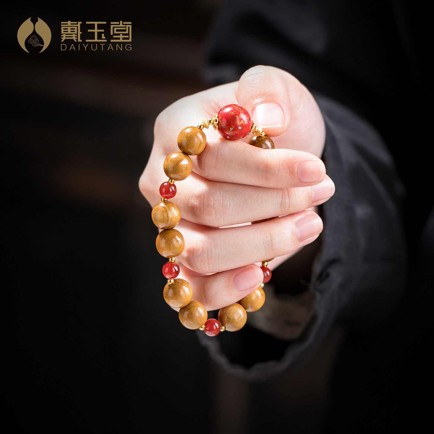 林剑军《非遗大漆佛珠》文玩楠木手串手持盘玩手链手饰念珠把玩