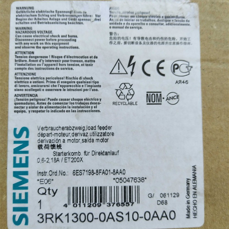 3RK1300-0AS10-0AA0全新原装 过载荷馈线 程剩下全新没用