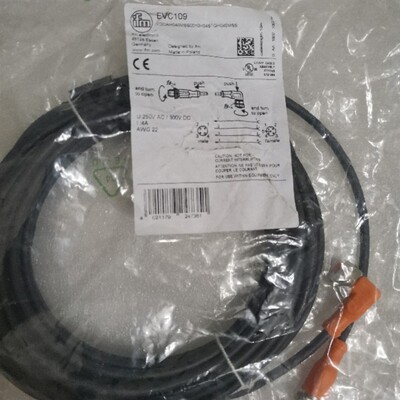 全新原装IFM连接线 EVC109 10米 M12 母弯头 4芯 现货
