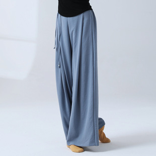 子 形体服女休闲长裤 现代舞蹈服古典宽松直筒阔腿日常练功裤 甩裤