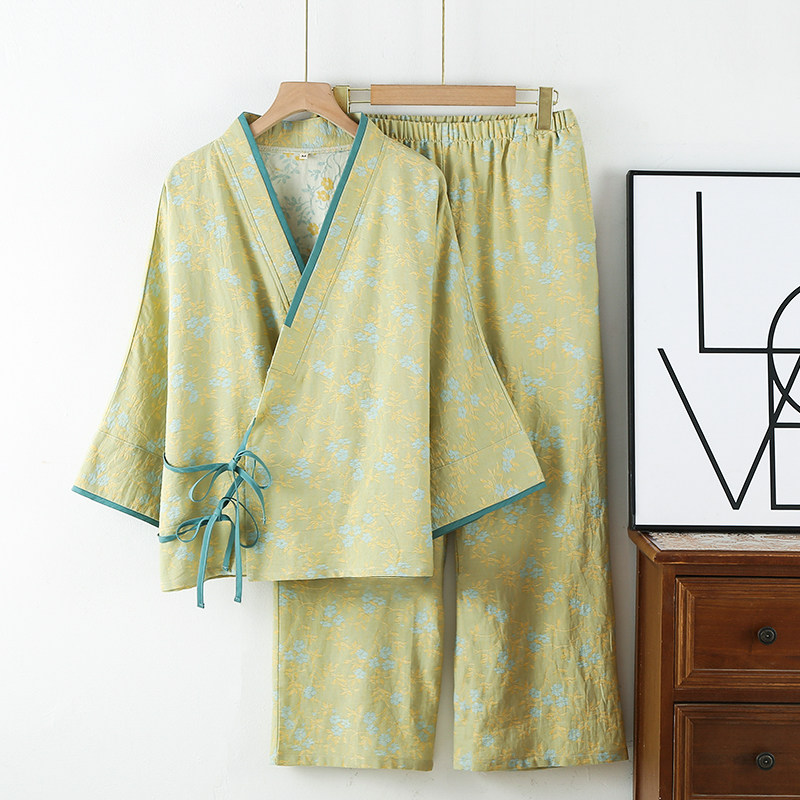 新中式中国风女睡衣纯棉提花纱布宽松家居服套装古典汉服系带,女士内衣/男士内衣/家居服,睡衣/家居服套装,淘宝优惠券,粉丝福利购,淘宝优惠卷