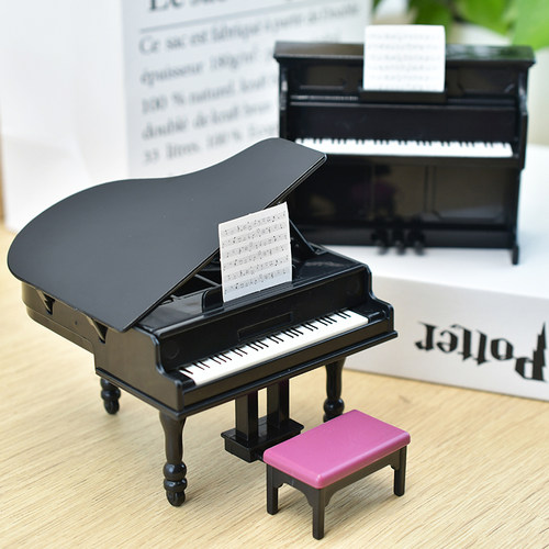 三角钢琴仿真模型摆件立式迷你创意音乐会家居饰品生日礼物奖品