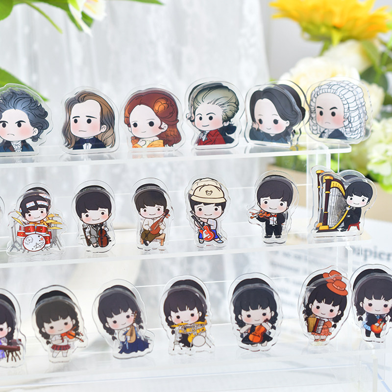 迷你乐谱夹子钢琴书夹卡通男女乐器音乐家贝多芬莫扎特琴谱夹礼品