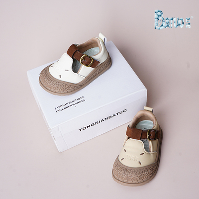 巴托童鞋 春夏新品韩版宝宝潮鞋软底防滑防水皮鞋春秋单鞋52052