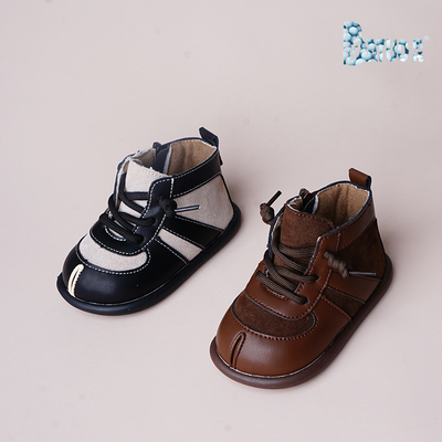 巴托童鞋 25冬季新品防水短靴男宝宝儿童薄绒软底防滑棉鞋MK25580