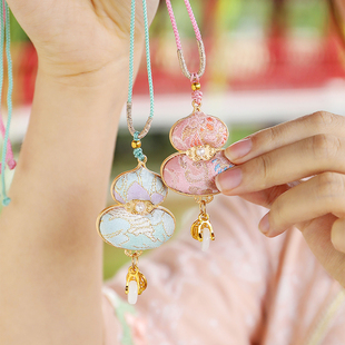 宋锦葫芦挂件手工diy材料包双面葫芦包车挂项链饰品配件创意礼品