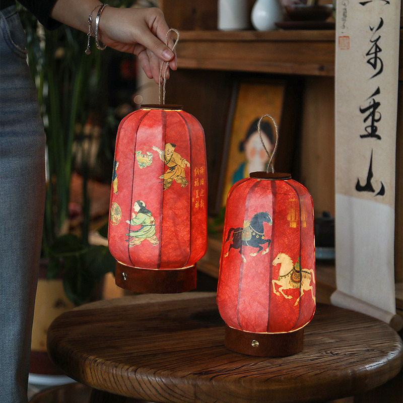2026马年新年装饰手提宫灯中式禅意灯笼宋代美学台灯过年春节布置