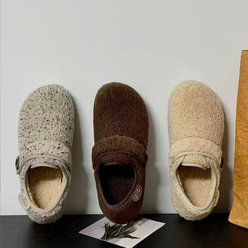 网红爆款冬防寒时尚毛绒勃肯加绒保暖鞋软底3.5cm休闲女鞋901