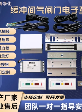 电子互锁缓冲间气闸门暗装明装电插锁磁力锁双门多门联锁洁净连锁