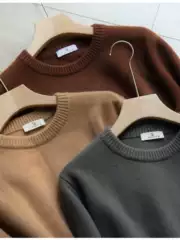 Original Consinee 100% Cashmere - Men's Thick Basic Crew Neck Cashmere Pullover 5-Needle 3-Thread 6-Strand
