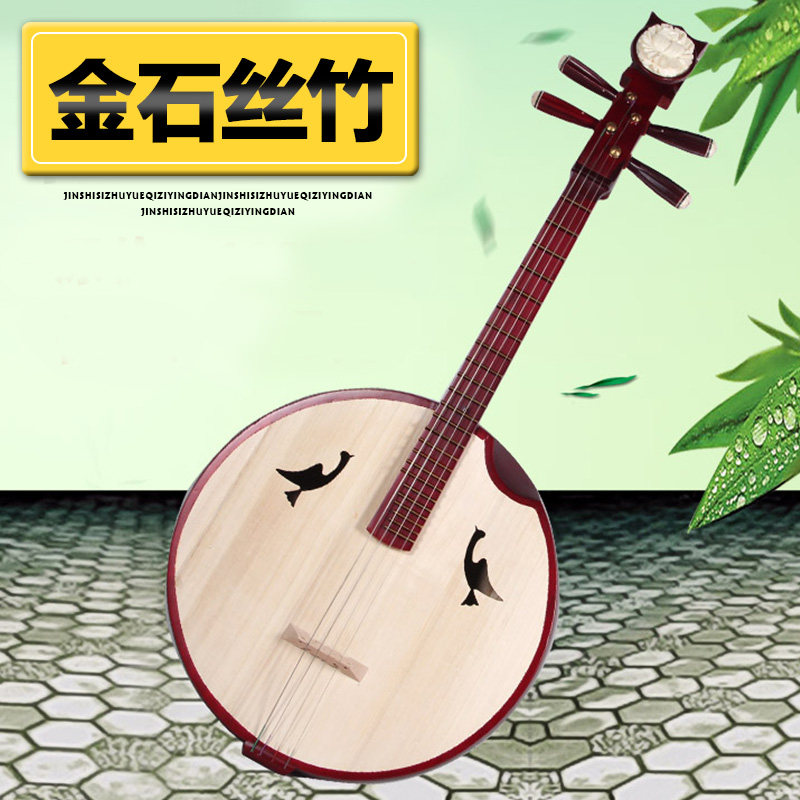 弹拨乐器厂家促销专业演奏铜品硬木大阮赠琴盒拨片琴弦头花梵巢牌