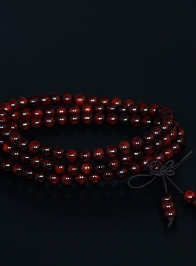 印度小叶紫檀手串108颗手链6-8mm顺纹男女款手饰品檀木民族风