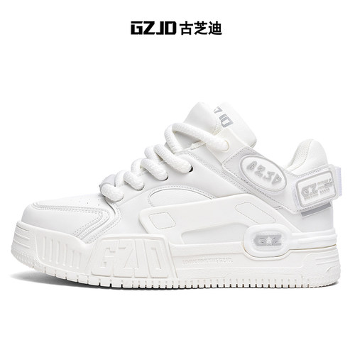 复古厚底板鞋GZJD古芝迪小白鞋