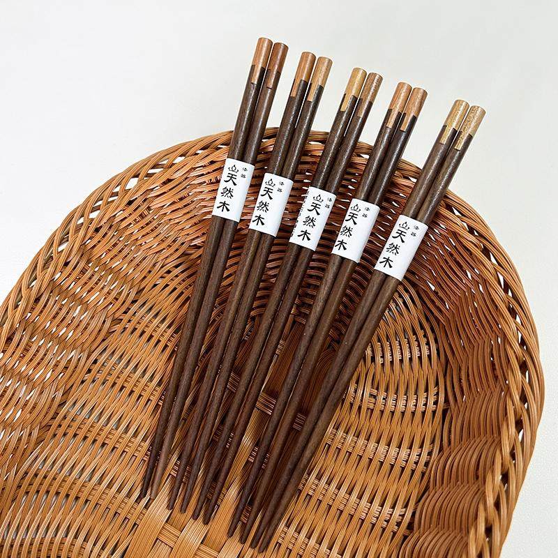 日式复古实木胡桃木筷子天然原木家用颜值尖筷筷子木筷一人一筷子,餐饮具,筷子,淘宝优惠券,粉丝福利购,淘宝优惠卷