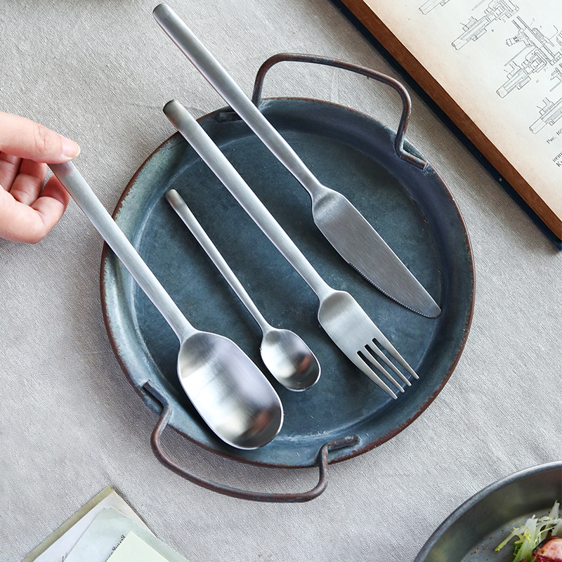 美式工业风雾化西餐不锈钢刀叉勺