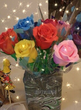 捏面人面塑玫瑰花彩泥人偶超轻粘土橡皮泥摆件民间特色传统手工艺